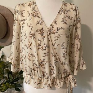 White Floral Blouse